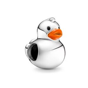 Polished Rubber Duck Charm S925 Sterling Silver Charm For Pandora Bracelet
